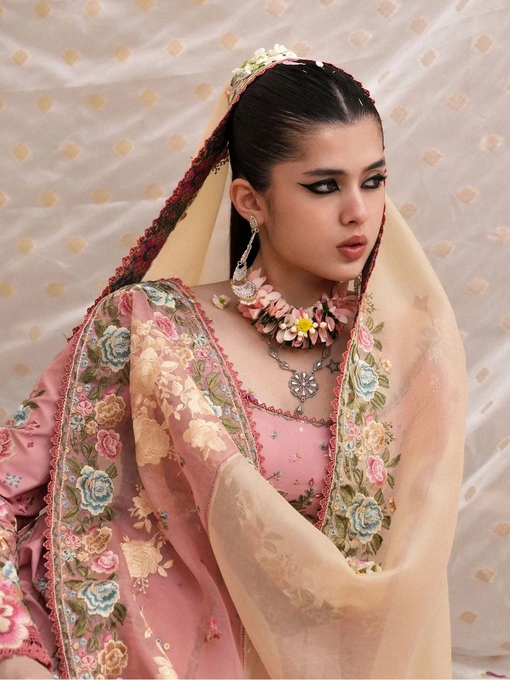 HUSSAIN REHAR PAKISTANI DESIGNER EMBROIDERED DRESS INDIAN 3 PIECE